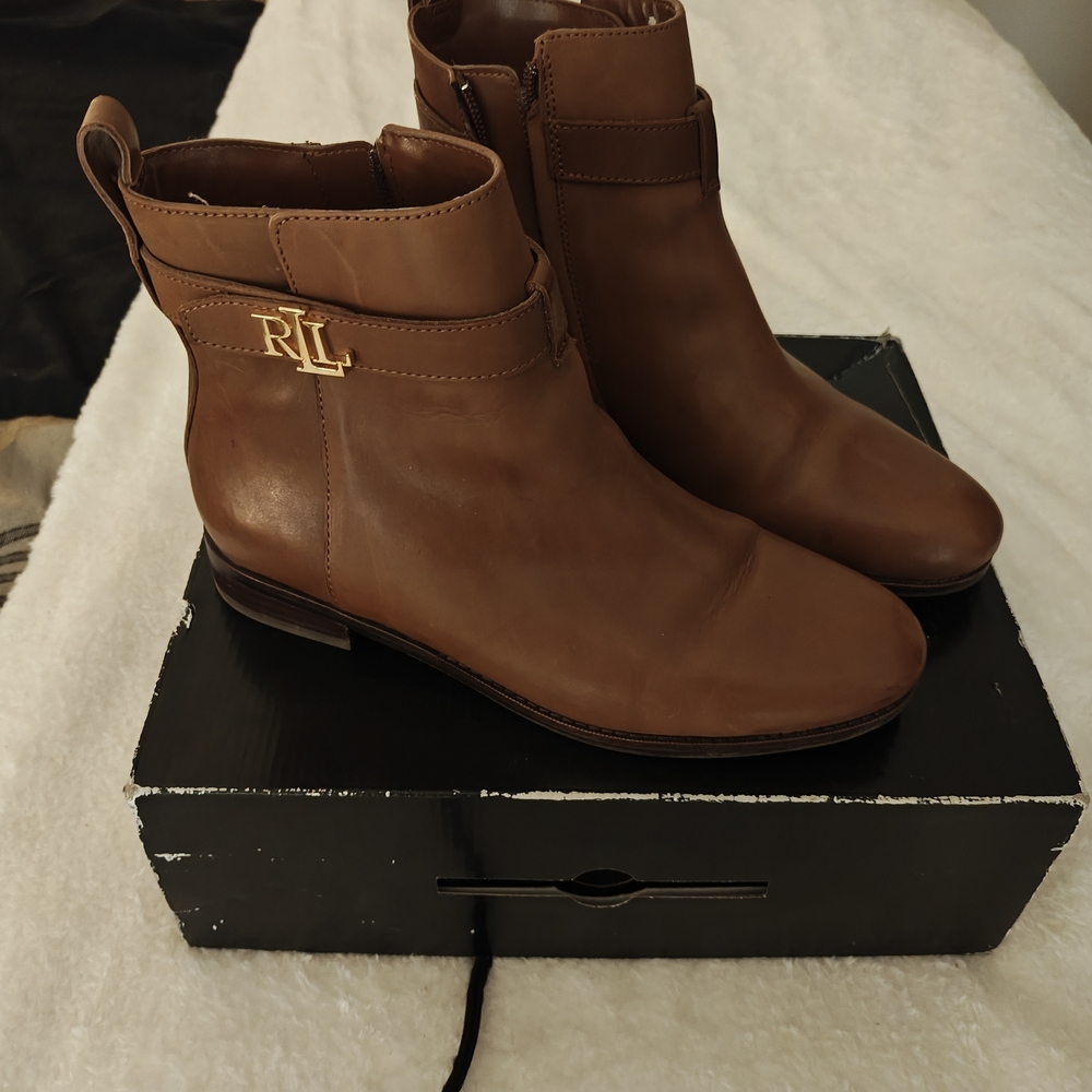 Ralph Lauren Women's Brown Leather Ankle Boots